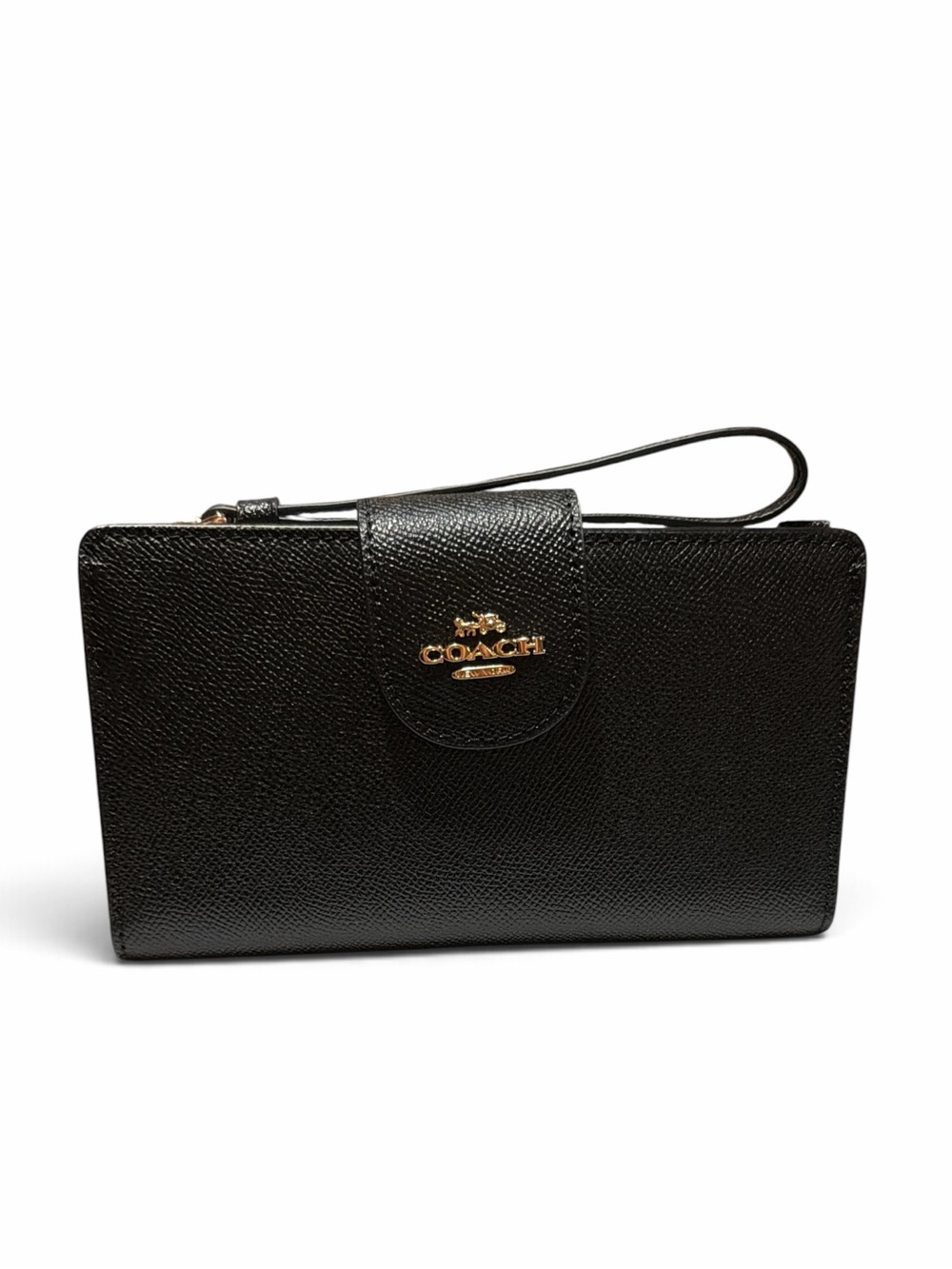 Coach Black Leather Wristlet / Card Wallet